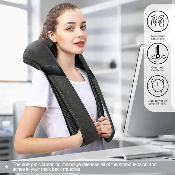 Shiatsu NECK &BACK Massager With Heat (Mirakel) BLACK - Picture 3 of 3